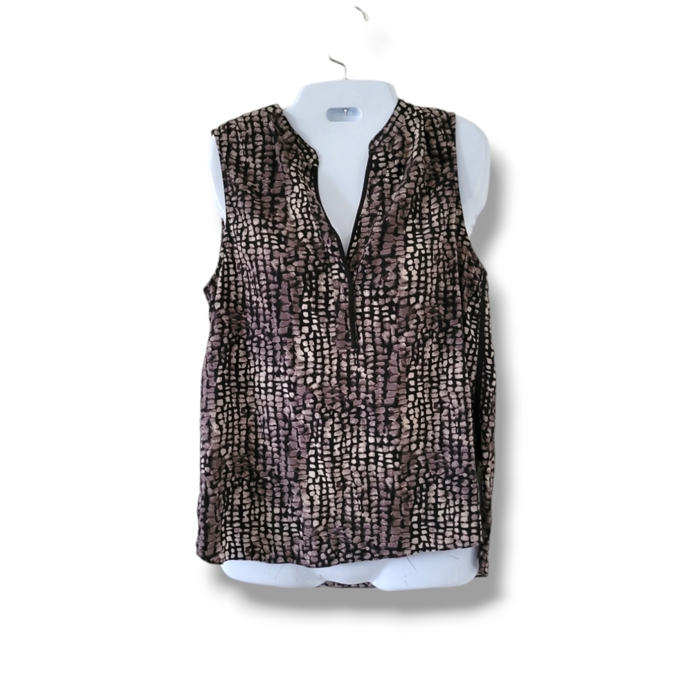 ZOA | Anthro | EUC Pretty Black/Gray Snakeskin Print Sleeveless Top (SIZE XS)